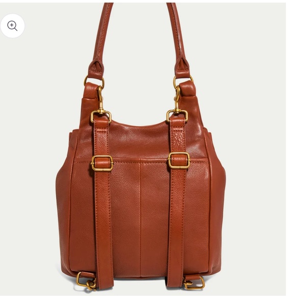 NWT American leather Co Leather Catalina convertible backpack Brown cognac Bag - Picture 5 of 16